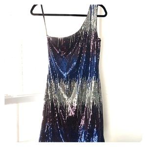 Sequined one shoulder dress